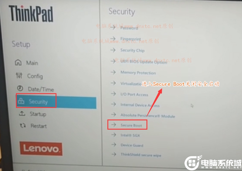 進入secure boot選項關(guān)閉安全啟動