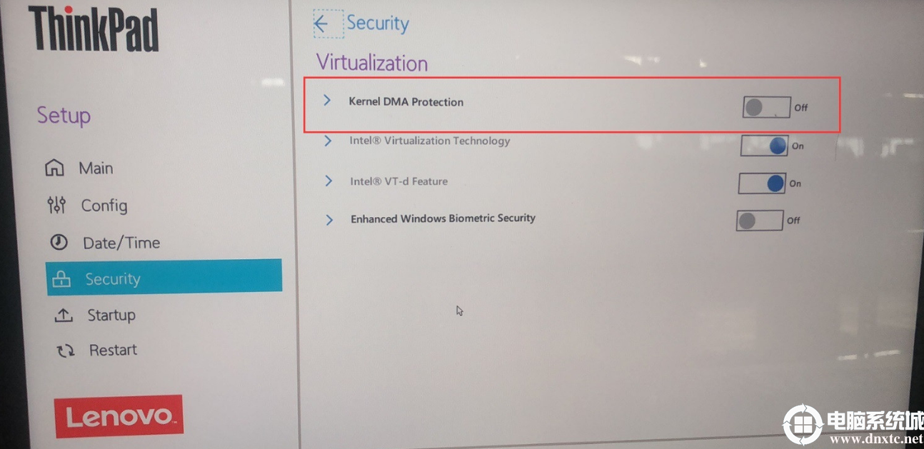 關(guān)閉kernel DMA protection.png